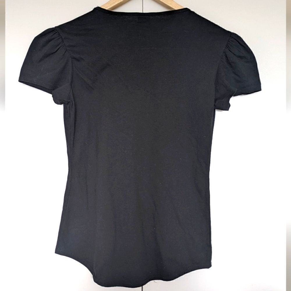 3/$30 Disney Mickey and Friends Petrr Pan Collar Puff Sleeve Tee with Yellow Bow - Picture 5 of 8